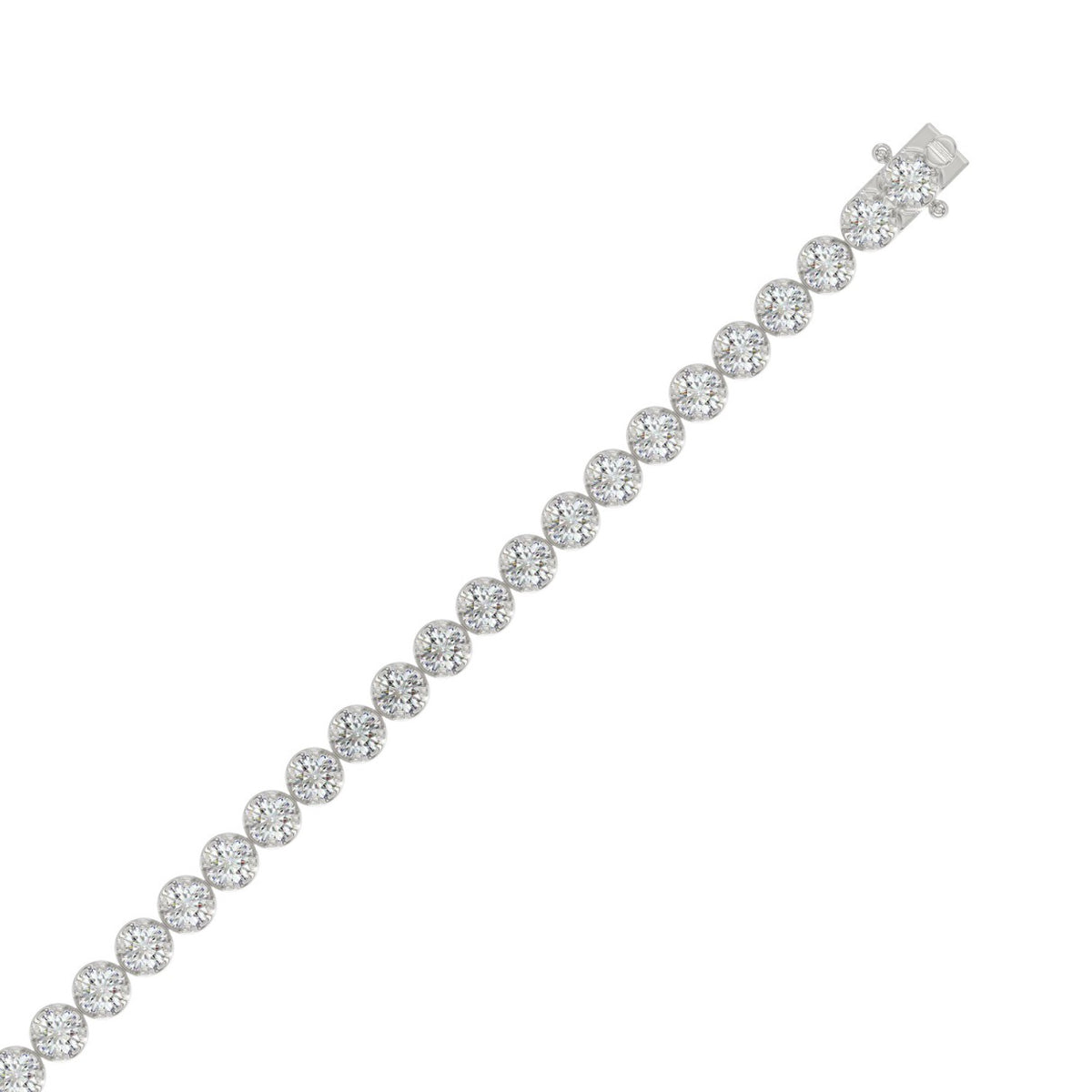 3 ct, or blanc 9 carats, vue de dessus #Carats_3 ct#Métal~Or blanc