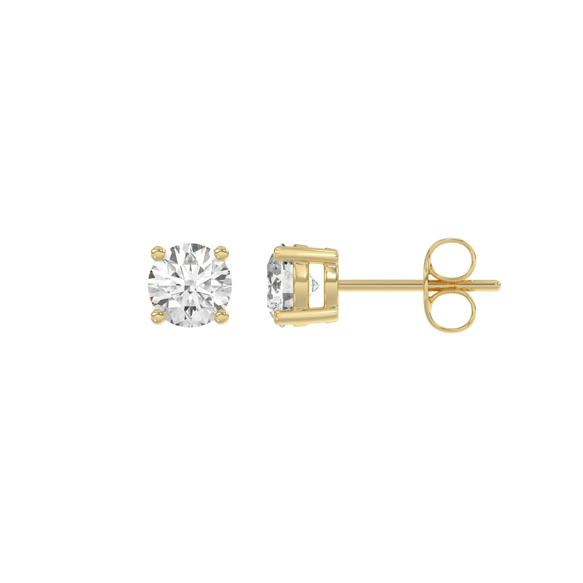 #Forme_Rond, diamant naturel#Carats_1 ct#Métal~Or jaune
